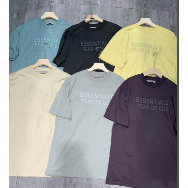 2023.5. FOG FEAR OF GOD Double Thread ESSENTIALS เสื้อยืดคอกลมลําลองสําหรับบุรุษและสตรีแขนสั้นฤดูร้อ