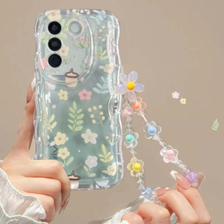 เคส Vivo V27 V29 V23 Y36 5G เคส Vivo V27 V25 Pro Y36 เคสโทรศัพท์มือถือ ซิลิโคนนิ่ม ใส กันกระแทก ลายดอกไม้ 3D สีแคนดี้ หรูหรา สําหรับ