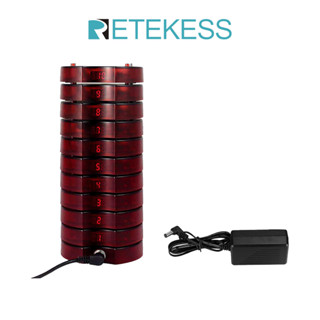 Retekess TD165 เครื่องรับเพจเจอร์ ระบบโทรไร้สาย พร้อมฐานชาร์จ 1 ชิ้น สำหรับร้านอาหาร คริสตจักร คลินิก (10 ชิ้น)