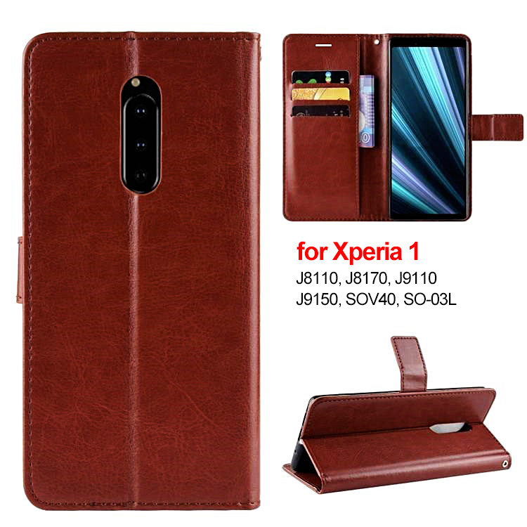 เคสโทรศัพท์หนัง ฝาพับ กันกระแทก พร้อมช่องใส่บัตร สําหรับ Sony Xperia 1 J9110 J9150 Xperia J8110 J817