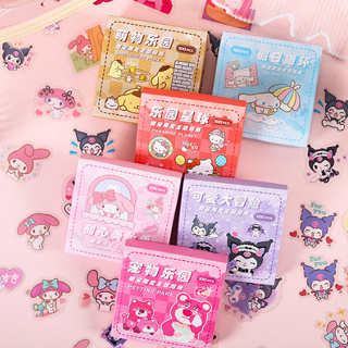 สติกเกอร์ PVC กันน้ํา ลาย Sanrio Hello Kitty Kuromi Cinnamoroll น่ารัก สําหรับติดตกแต่ง 100 ชิ้น