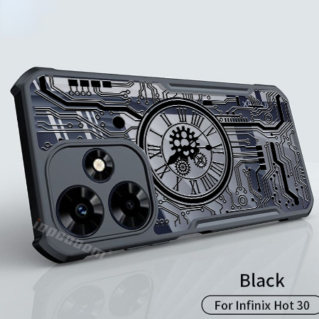 นาฬิกากลไกมือถือกันกระแทกเคสโทรศัพท์infinix HOT 50 Pro Plus 50i 40i 40 30 Play NFC 30i 20i 20S 20 12i 12 Pro 4G 5Gปลอกแผงวงจรโปร่งใสPCฝาครอบป้องกัน