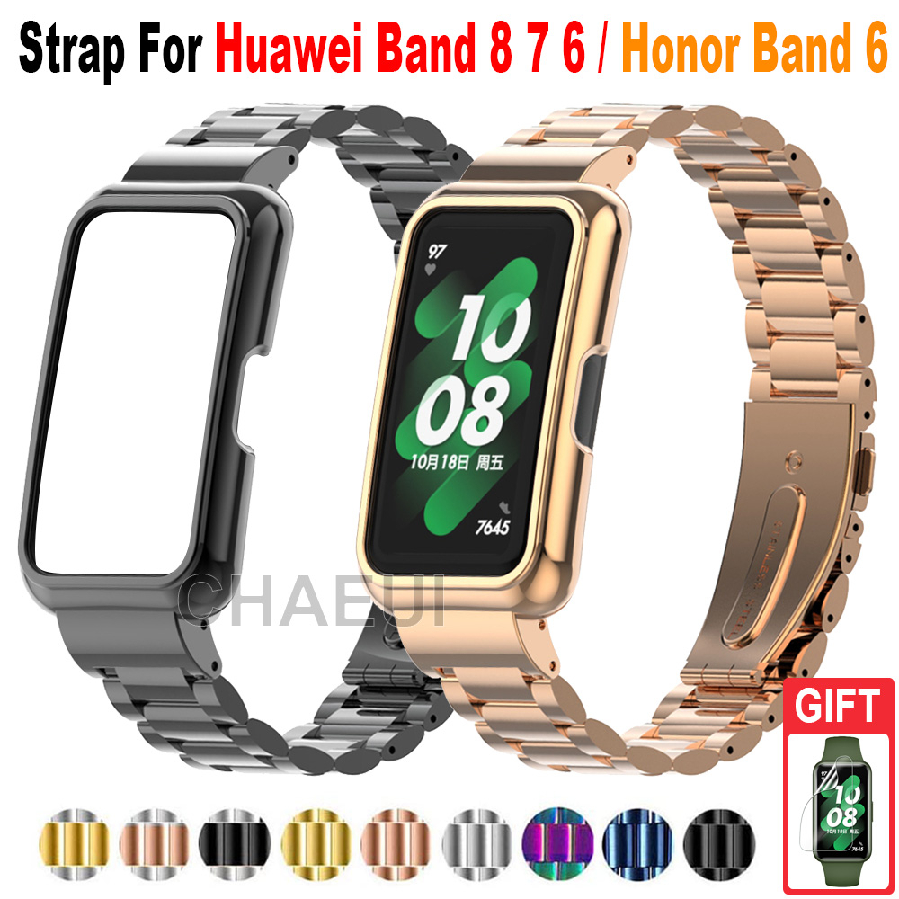 สแตนเลสสายโลหะสร้อยข้อมือเปลี่ยนสําหรับ Huawei Band 10 9 8 7 6 / Honor Band 9 7 6