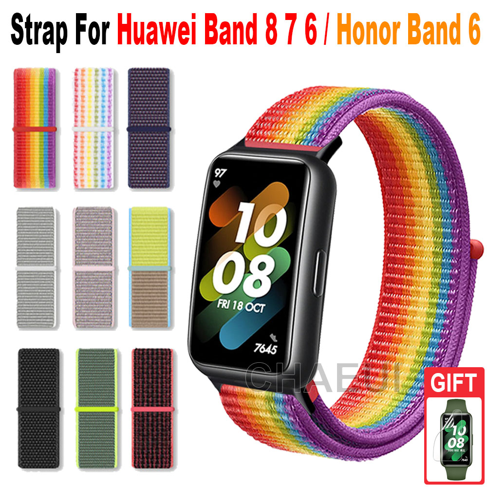 สายรัดไนลอนสร้อยข้อมืออุปกรณ์เสริมสําหรับ Huawei Band 11 Pro 10 9 8 7 6 / Honor Band 10 9 7 6