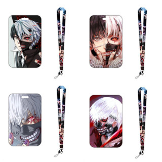 กระเป๋าใส่บัตรประจําตัวประชาชน ลายการ์ตูนอนิเมะญี่ปุ่น Tokyo Ghoul พร้อมสายคล้องคอ และเชือกคล้องโทรศัพท์มือถือ สําหรับนักเรียน