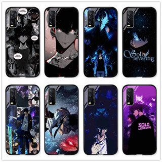 เคสโทรศัพท์มือถือกระจกนิรภัย แบบแข็ง ลายการ์ตูนอนิเมะ Solo Leveling Sung Jin Woo Jinwoo สําหรับ Vivo Y20 Y12s Y12A V2043 V2026 V2042 V2032 V2029 Y30 Y50