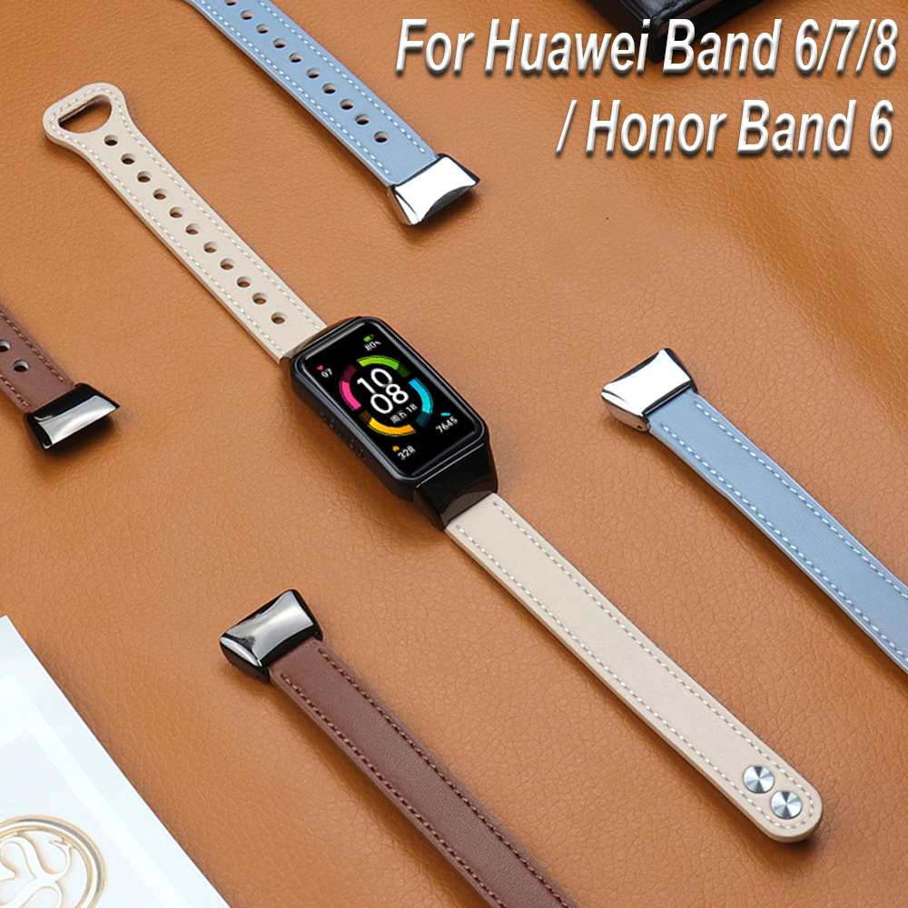 สายหนังสร้อยข้อมือเปลี่ยนสําหรับ Huawei Band 6 7 8 9 10 / Honor Band 10 9 7 6