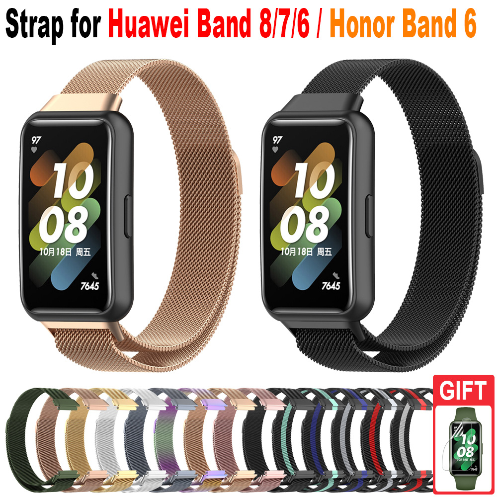 สแตนเลสสายโลหะสร้อยข้อมือเปลี่ยนสําหรับ Huawei Band 10 9 8 7 6 / Honor Band 10 9 7 6