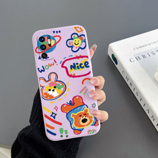 เคสโทรศัพท์มือถือ Tpu นิ่ม ลายการ์ตูนกระต่าย และหมี พร้อมสายคล้อง สําหรับ Redmi note 10 4G note 10pro 4G note 10 5G note 10pro 5G note11 4G note 11S 4G note11pro