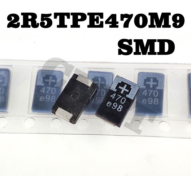 5 ~ 10PCS 2R5TPE470M9 SMD 2.5V 470UF Polymer Tantalum Capacitor