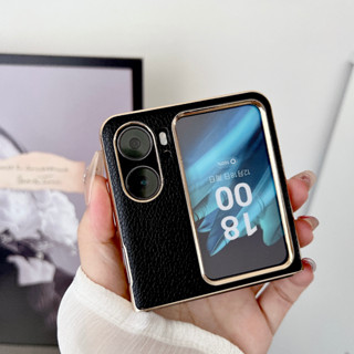 เคสโทรศัพท์มือถือหนัง ฝาพับ ชุบไฟฟ้า หรูหรา สําหรับ OPPO Find N2