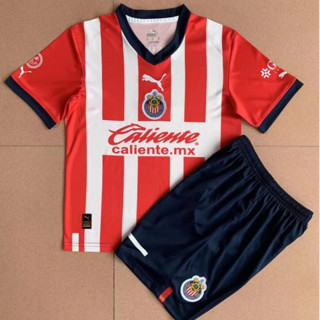 เสื้อกีฬาแขนสั้น ลายทีมชาติฟุตบอล Chivas ชุดเหย้า 22/23 ชุดเหย้า สีแดง ขาว