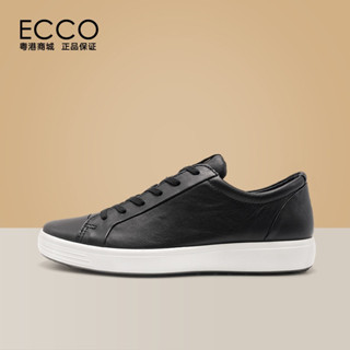 Ecco รองเท้าลําลอง หนังวัวแท้ ขนาดเล็ก สีขาว สไตล์มินิมอล สําหรับผู้ชาย SOFT.7 470364