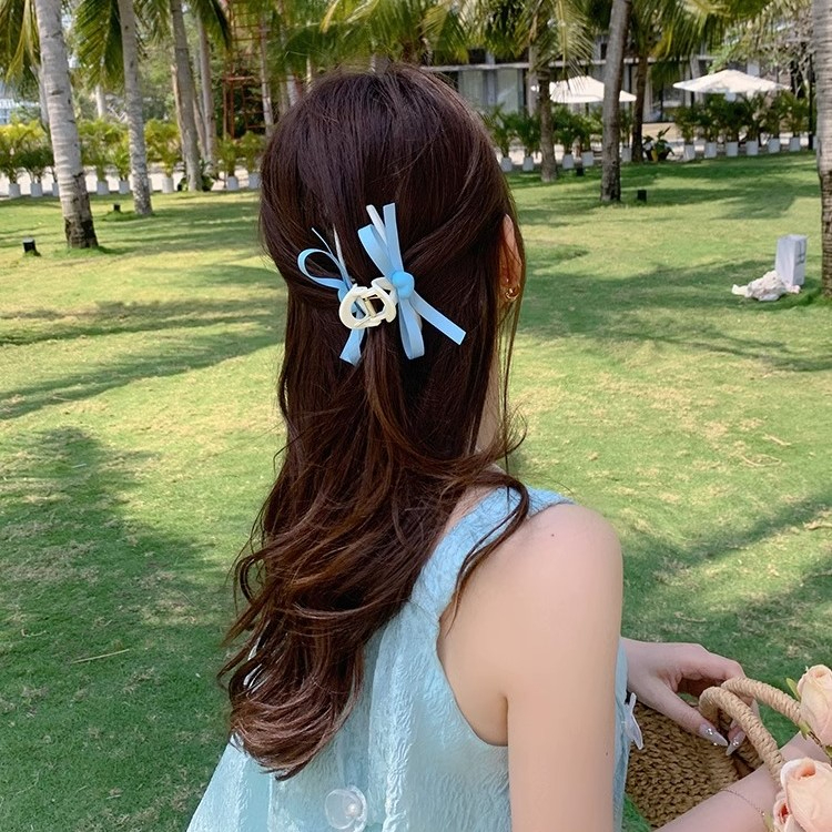กิ๊บติดผม ริบบิ้นโบว์ หัวใจ น่ารัก แฟชั่นฤดูร้อน สไตล์เกาหลี สําหรับนักเรียน ผู้หญิง ของขวัญ