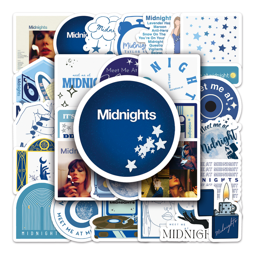 50 ชิ้นตลก Taylor Swift Midnights สติกเกอร์สําหรับแล็ปท็อป/โทรศัพท์/หมวกกันน็อค/รถ DIY สติกเกอร์สร้างสรรค์ Home Decal