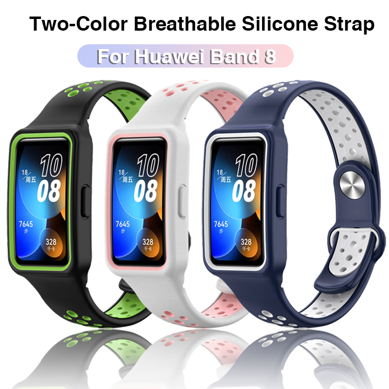 สายนาฬิกาข้อมือซิลิโคน ระบายอากาศ แบบเปลี่ยน สําหรับ Huawei Band 9 8 Huawei Band9 8