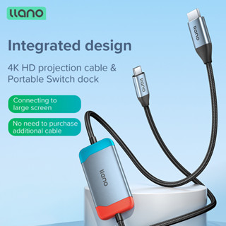 Llano อะแดปเตอร์ฮับ USB Type C เป็น HDMI ดิจิทัล AV สําหรับสวิตช์ OLED Nintendo Switch HDMI แบบพกพา