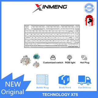 Xinmeng X75 คีย์บอร์ดสามโหมด RGB ไฟแบ็คไลท์ เปลี่ยนได้