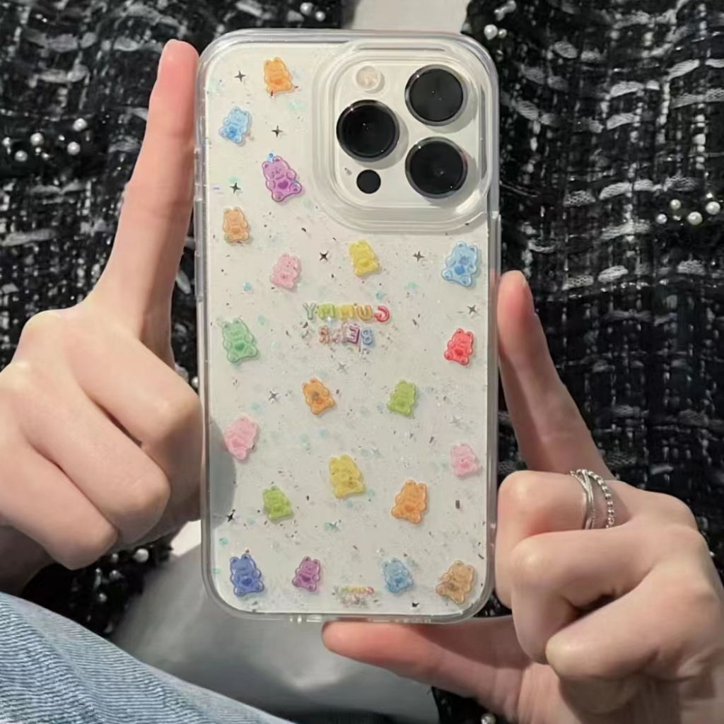 ins Rainbow Gummy Bear Phone Case For Iphone13/14 Phone Case Apple 12promax/11/Xs/7Plus