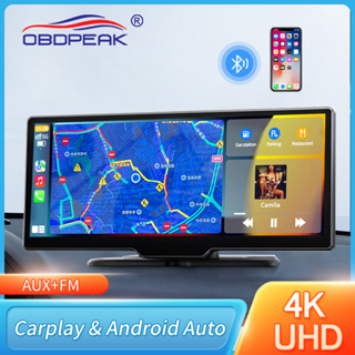 T30 กล้องบันทึกวิดีโอ 10 นิ้ว หน้าจอ HD 4K Ultra HD พร้อมกล้องมองหลัง รองรับการเล่นคาร์เพลย์ไร้สาย และ Android แดชบอร์ดบันทึกวิดีโอนําทาง GPS ในตัว