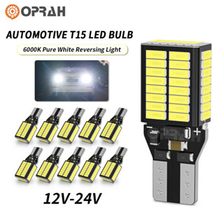 Oprah หลอดไฟท้ายรถยนต์ Led W16W T15 921 912 4014 54SMD สีขาว 2 ชิ้น