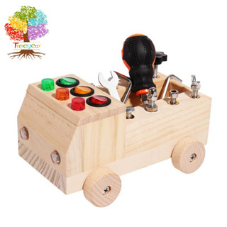 ของเล่นบอร์ดไม้ Montessori Fidget พร้อมไฟ สําหรับเด็กผู้ชาย และผู้หญิง 3 ขวบขึ้นไป