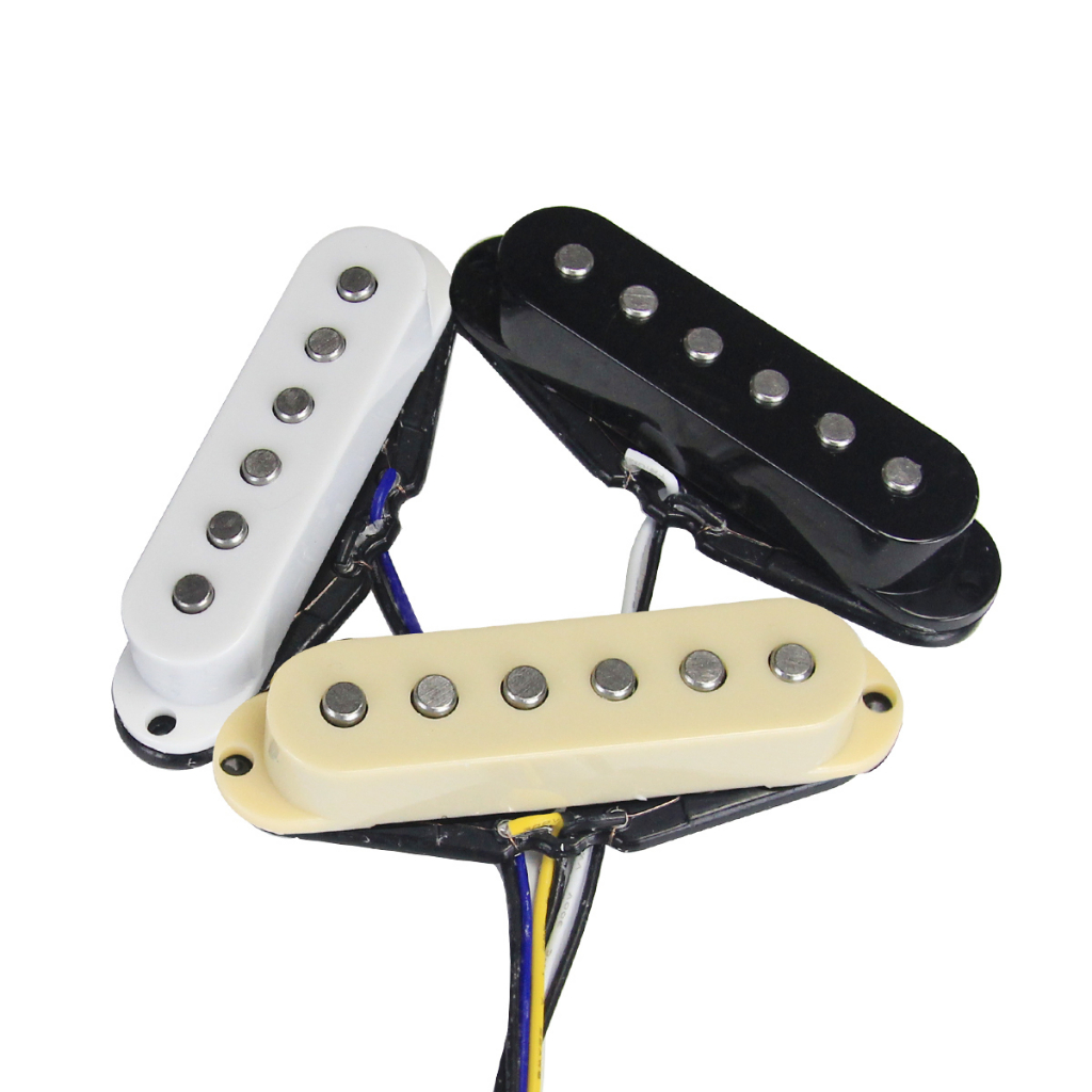 Fleor ST ปิ๊กอัพคอยล์กีตาร์ไฟฟ้า Alnico 5 คอยล์เดี่ยว คอ กลาง สะพานสาย