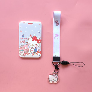 Super Kawaii Hello Kitty เชือกเส้นเล็ก พร้อมบัตรประจําตัว / บัตรธนาคาร / ที่ใส่ป้าย