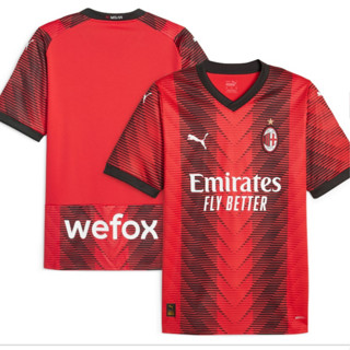 เสื้อกีฬาแขนสั้น ลายทีม AC Milan Jersey 2023/24 ชุดเหย้า สําหรับผู้ใหญ่