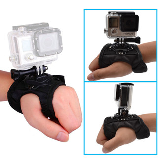 ถุงมือสายคล้องมือ 360 สําหรับ GoPro และ SJCAM (สีดํา)