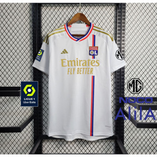 เสื้อกีฬาแขนสั้น ลายทีมแฟนบอล Lyon 23 24 OL ไซซ์ S-4XL เพิ่มชื่อ และตัวเลข