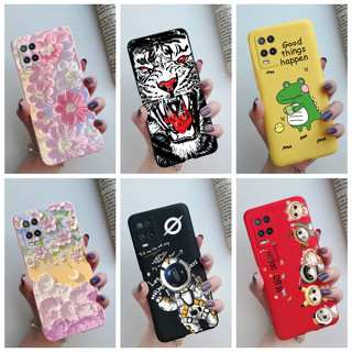 ใหม่ เคสโทรศัพท์มือถือ ซิลิโคนนิ่ม กันกระแทก ลายการ์ตูนดอกไม้ สีแคนดี้ แฟชั่น สําหรับ OPPO A54 (4G) CPH2239 A54 2021