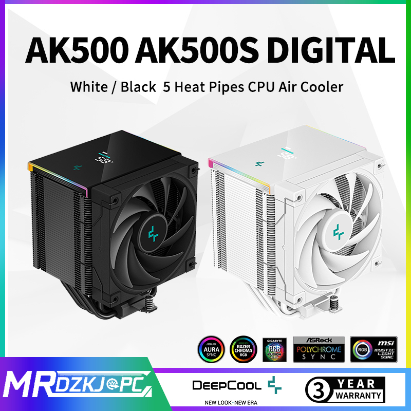 Deepcool AK500S พัดลมระบายความร้อน CPU ดิจิทัล AK500 ท่อความร้อน 5 ท่อ 120 มม. FDB สําหรับ Intel LGA1700 LGA1155 AMD AM5 AM4