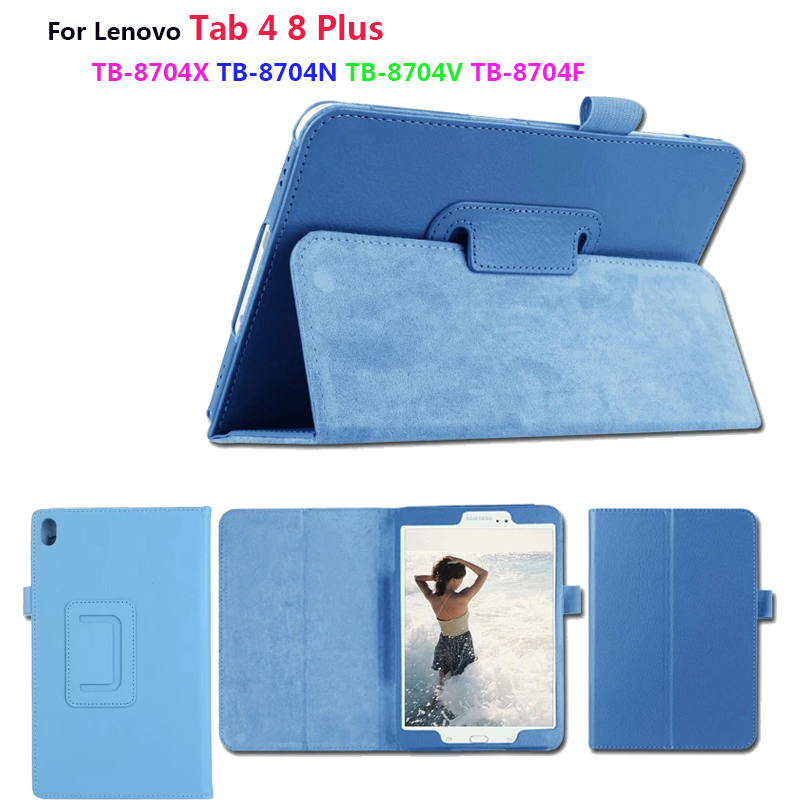 PU Leather Case Flip Cover For Lenovo Tab 4 8 Plus Casing Tab4 8Plus TB-8704 TB-8704X TB-8704N TB-87