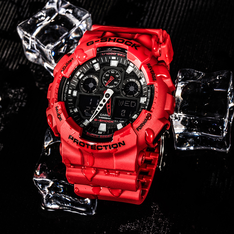 นาฬิกาผู้ชาย นาฬิกาควอทซ์กันน้ํา GA-100B-4A GA110 Series นาฬิกาสปอร์ต