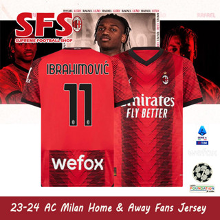 【SFS】เสื้อกีฬาแขนสั้น ลายทีมชาติฟุตบอล Milan 2023-24 AC ชุดเหย้า คุณภาพสูง สําหรับผู้ชาย ไซซ์ S-4XL