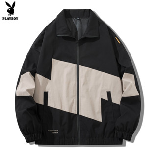 Playboy Street Jacket ชายและหญิง Splice Coat ชุดเบสบอล