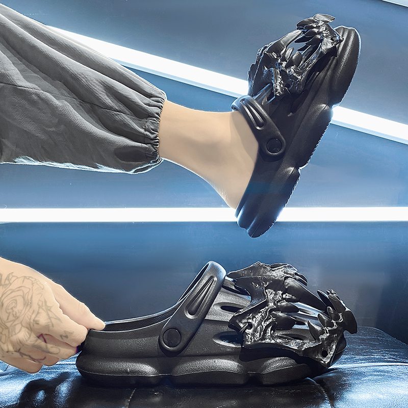 38-45 ขนาดฤดูร้อน Venom Hole หนาSoled ความสูงแฟชั่น All-Match กีฬาในร่มกลางแจ้งอินเทรนด์รองเท้าแตะ Slipp - รูปที่ 2