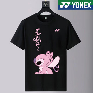 Yonex ใหม่ YY เสื้อแบดมินตัน แขนสั้น ลายทาง ไล่โทนสี สไตล์เกาหลี สําหรับผู้ชาย และผู้หญิง 2023