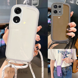 เคสโทรศัพท์มือถือแบบใส กันกระแทก พร้อมสายคล้อง สําหรับ oppo reno 8t 5g reno8 reno 7 5g reno 8t 4g reno 7 reno8 4g reno 8z 5g reno 7z 5g reno 6z reno 5z reno 6