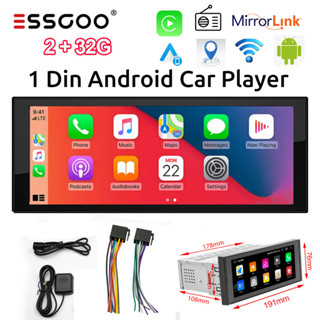 Essgoo เครื่องเล่น MP5 วิทยุ FM บลูทูธ 1 Din หน้าจอสัมผัส 6.86 นิ้ว สําหรับรถยนต์ Android 2+32GB IPS