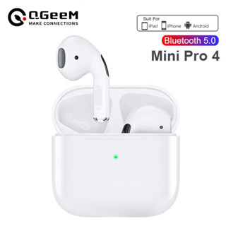 Qgeem Mini TWS Pro 4 หูฟังไร้สาย บลูทูธ 5.0 กันน้ํา ไมโครโฟนสเตอริโอ สําหรับ Xiaomi iPhone Pro4