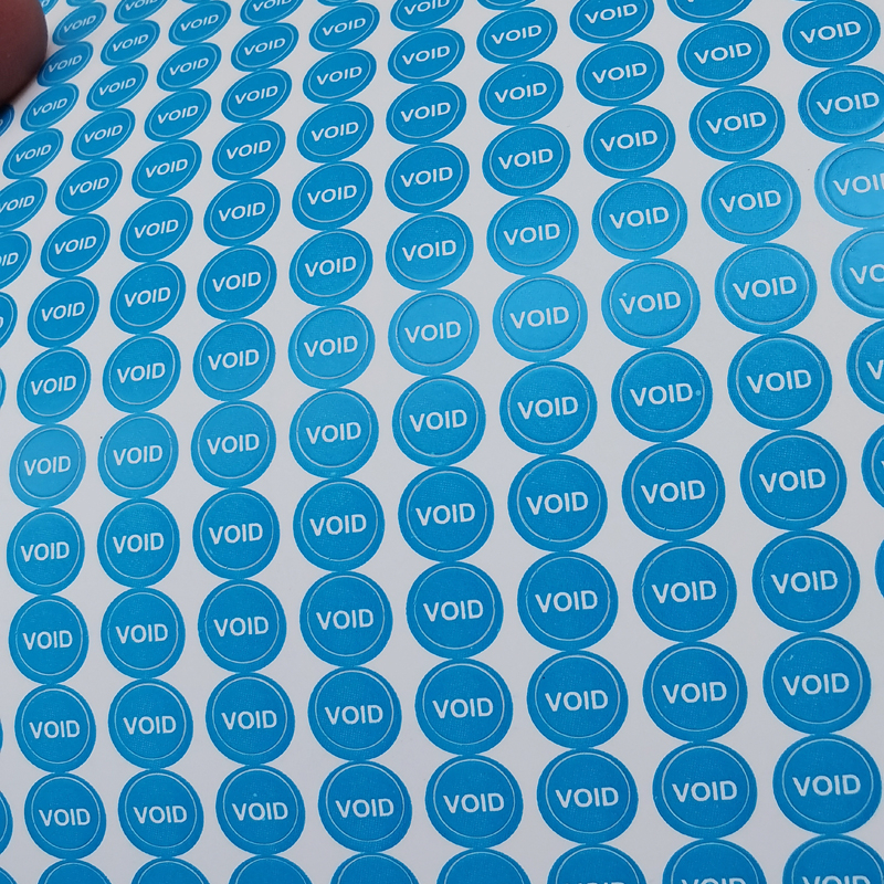 1000 สติกเกอร์ 5 มม.เส้นผ่านศูนย์กลางรอบ VOID รับประกันสติกเกอร์ Eggshell กระดาษวงกลมกาวป้าย Tamper Proof
