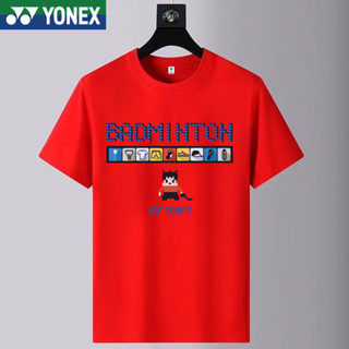 ใหม่ Yonex เสื้อยืดแขนสั้น พิมพ์ลายการ์ตูนแบดมินตัน สไตล์เกาหลี สําหรับผู้ชาย และผู้หญิง 2023