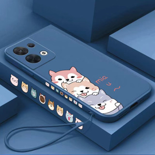 เคส Realme C53 Narzo N53 C55 C33 C21Y C25Y C11 2020 C1 Straight Edge 90 องศาการ์ตูน Shiba Inu เคสโทรศัพท์มือถือ