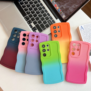 Casetify เคสโทรศัพท์มือถือแบบนิ่ม ไล่โทนสี ลายคลื่นน่ารัก สําหรับ Samsung S20 S21 S22 S23 Ultra Plus