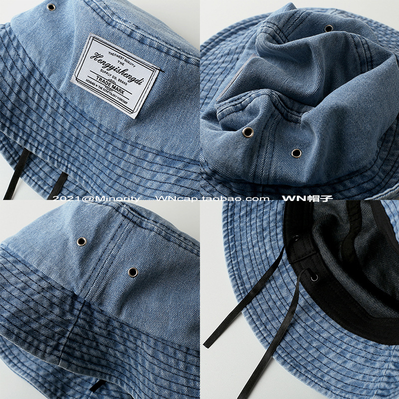 หมวกบังแดด ผ้ายีน เข้ากับทุกการแต่งกาย แบบเรียบง่าย สไตล์ชาวประมง - รูปที่ 2