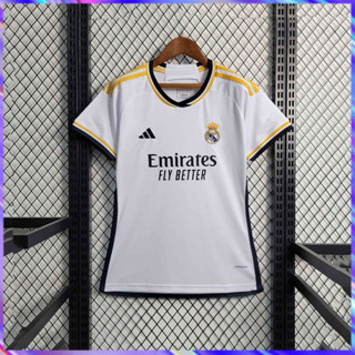 เสื้อกีฬาแขนสั้น ลายทีมฟุตบอล Real Madrid ทีมเหย้า สําหรับผู้หญิง ไซซ์ 23-24