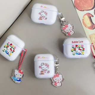 เคสหูฟังบลูทูธไร้สาย Tpu นิ่ม กันตก ลายคิตตี้ แมว สีน้ําตาล สําหรับ AirPods 1 2 pro 3 2021 gen3 pro 2 2022