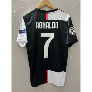 เสื้อกีฬาแขนสั้น ลายทีมชาติฟุตบอล Juventus RONALDO DYBALA 19-20 ชุดเหย้า คุณภาพดี สไตล์เรโทร